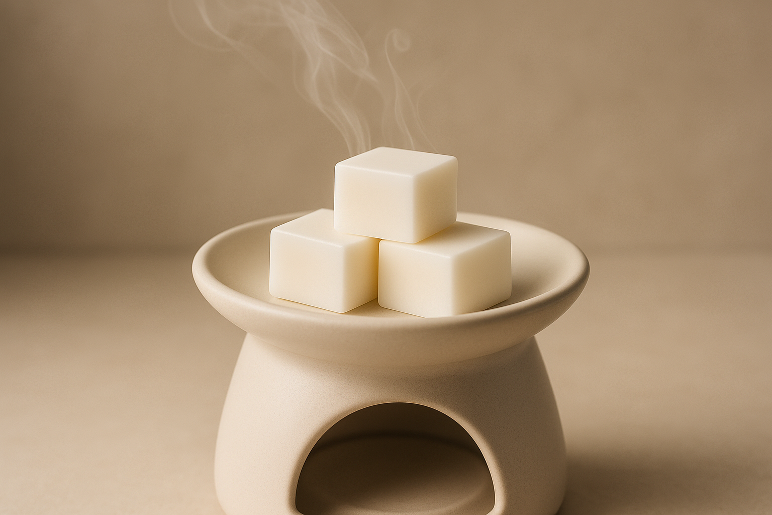 white square wax melts on wax burner 